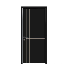 GO-H1026 Modern Black Color door Good Quality 100% Real Wood Door Rubber wood Door